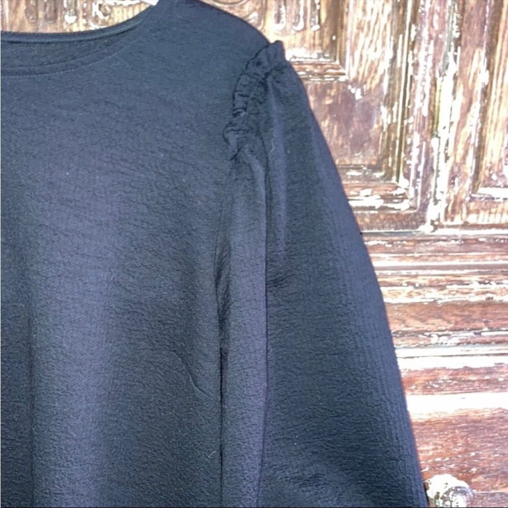 Ann Taylor Black Textured Blouse - Picture 2 of 6